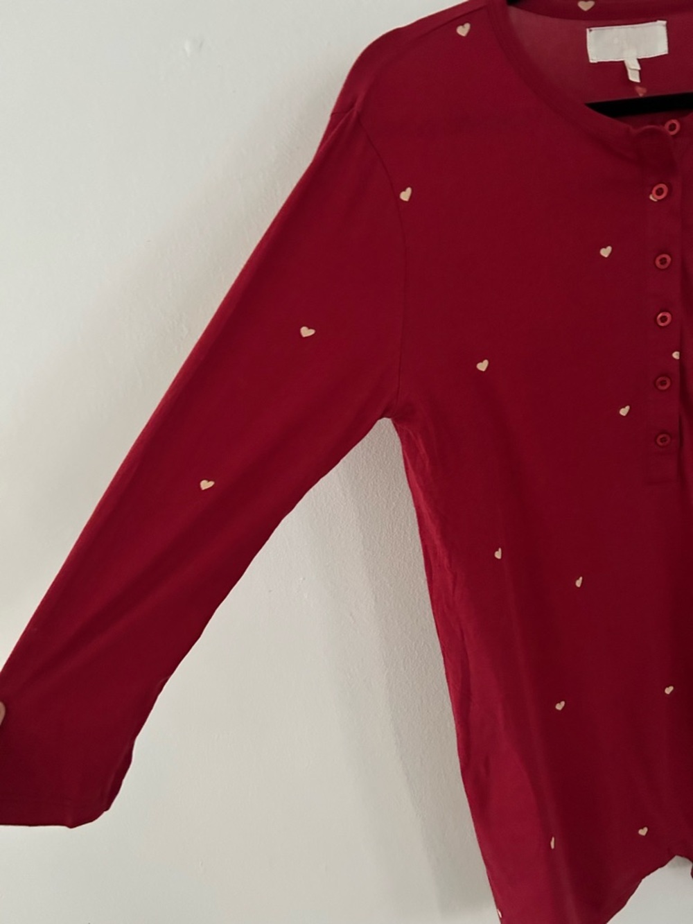 The Great Sleep THE HENLEY ROMPER Red WITH VALENTINE HEARTS - Picture 3 of 5